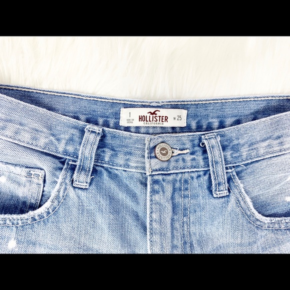 Hollister Cut Off Jean Shorts Distressed Bleached - Picture 2 of 7